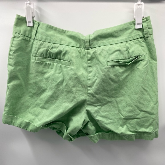 Women's Shorts Flat Front 100% Cotton Green Casual Size 10 - Picture 4 of 9